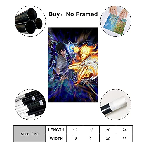 JKLM Sasuke - Póster de Naruto (Kurama) para pared (30 x 45 cm)