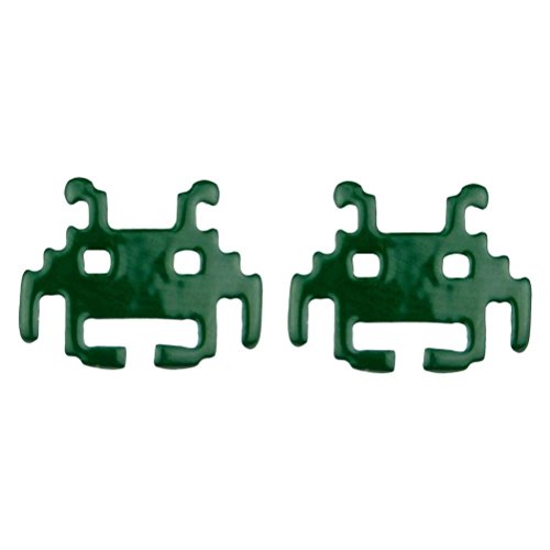 Joe Cool - Pendientes de tuerca con diseño retro de los jugadores del espacio, color verde