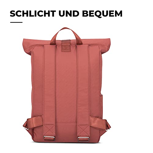 Johnny Urban Mochila Mujer y Hombre Roll Top Rojo Robin - Hecha de botellas PET Recicladas - Bolso Hombre y Mujer - Impermeable y Compartimento para Portátil