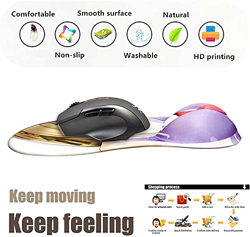 JoJo's Bizarre Adventure Jotaro Kujo Almohadilla de pecho de ratón ergonómico con soporte de muñeca Apoyo antideslizante Easy-Typing y alivio del dolor para la oficina de juegos Ordenador portátil