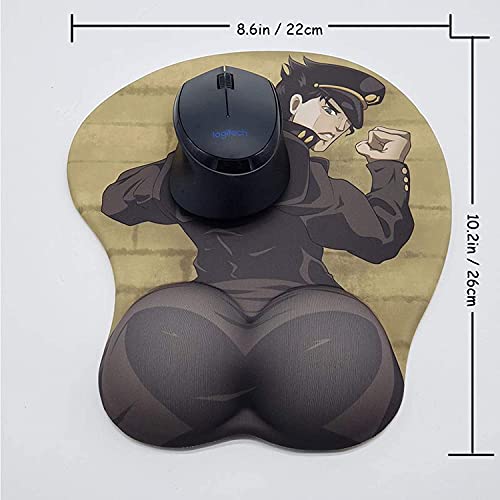 JoJo's Bizarre Adventure Jotaro Kujo Almohadilla de pecho de ratón ergonómico con soporte de muñeca Apoyo antideslizante Easy-Typing y alivio del dolor para la oficina de juegos Ordenador portátil