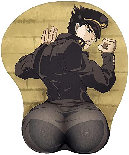 JoJo's Bizarre Adventure Jotaro Kujo Almohadilla de pecho de ratón ergonómico con soporte de muñeca Apoyo antideslizante Easy-Typing y alivio del dolor para la oficina de juegos Ordenador portátil