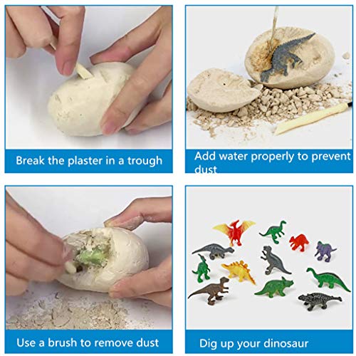 Jokooan Huevos de Dinosaurio Juego de 12,Descubre 12 Dinosaurios Diferentes,Huevos de Pascua,Arqueología,Paleontología,Juguete,kit de Excavación de Huevos de Dinosaurio,Juguetes Para Niños de 4 + años