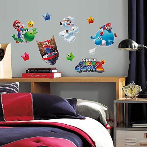 Jomoval Roommates - Adhesivo reposicionable para Pared, diseño de Super Mario Galaxy 2 Nintendo, Multicolor