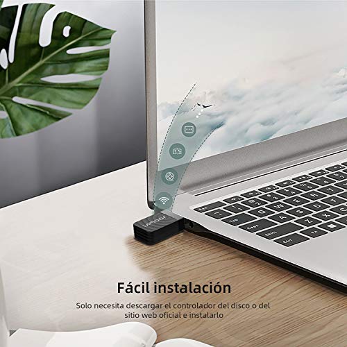 JOOWIN WiFi Adaptador USB,wifi usb 1300Mbps WiFi Antena USB 3.0 Dual Band 2.4GHz/5GHz Mini WiFi Dongle Adaptador Soporta Windows 7/8/8.1/10 / Mac OS 10.7-10.12 /11 Mac OSX, para PC Desktop