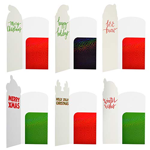 JOYIN 36 piezas holográficas de personajes de Navidad para dinero en efectivo, cheques o tarjetas de regalo