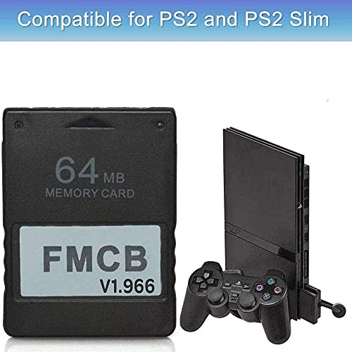 JOYJOM FreeMcBoot FMCB 1.966 PS2 - Tarjeta de memoria para Sony Playstation 2 PS2 (64 MB), solo tienes que conectar y usar, te ayuda a empezar a jugar en tu disco duro o disco USB