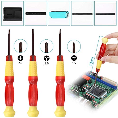 Joystick analógico de recambio destornilladores para Nintendo Switch Joy-Con Controller, controlador 3D de reemplazo izquierdo y derecho Barra de control analógica con varilla (2PCS con Herramientas)