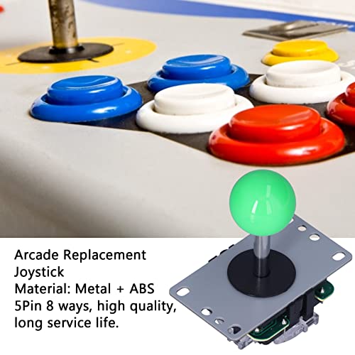 Joystick de Repuesto para Consola de Juegos Arcade, Joystick de 5 Pines 4-8 Joystick, Nuevo Diseño de Modo de Interfaz, Adecuado para PC/Xbox 360 / PS2 / PSS/Mame Jamma Game Console(Verde)