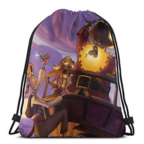 JS-BA Monkey Island 3 Sport Sackpack Mochila con cordón Saco de Bolsa de Gimnasio