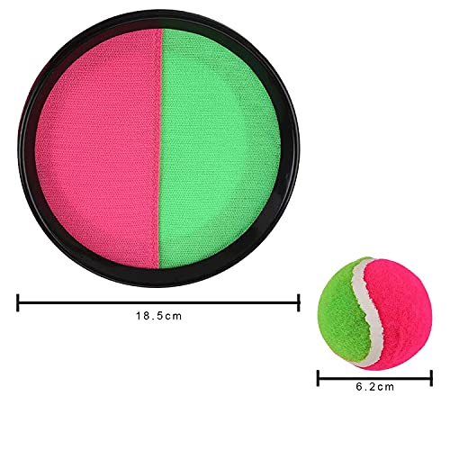 通用 Jtkeji Los Niños Juego de Catch-Ball,Paletas de Lanzamiento y Pelota de Captura,Juego de Pelota de Velcro,Juego de Lanzamiento y Captura,Atrapa el Juego de Pelota para Deportes, Playa.