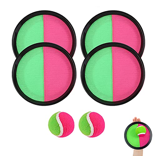 通用 Jtkeji Los Niños Juego de Catch-Ball,Paletas de Lanzamiento y Pelota de Captura,Juego de Pelota de Velcro,Juego de Lanzamiento y Captura,Atrapa el Juego de Pelota para Deportes, Playa.