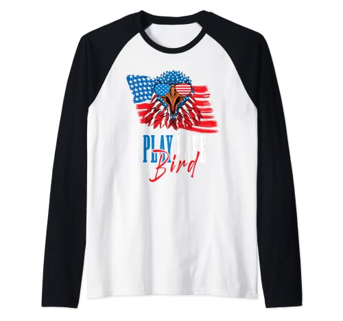 Juega gratis Bird Eagle USA Flag Independence Day Camiseta Manga Raglan
