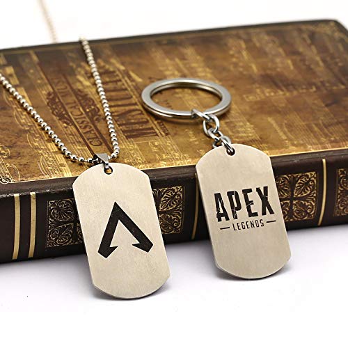 Juego Apex Legends Apex llavero de acero inoxidable colgante de metal collar de cuentas cadena gargantilla llavero joyería para hombres