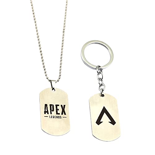 Juego Apex Legends Apex llavero de acero inoxidable colgante de metal collar de cuentas cadena gargantilla llavero joyería para hombres