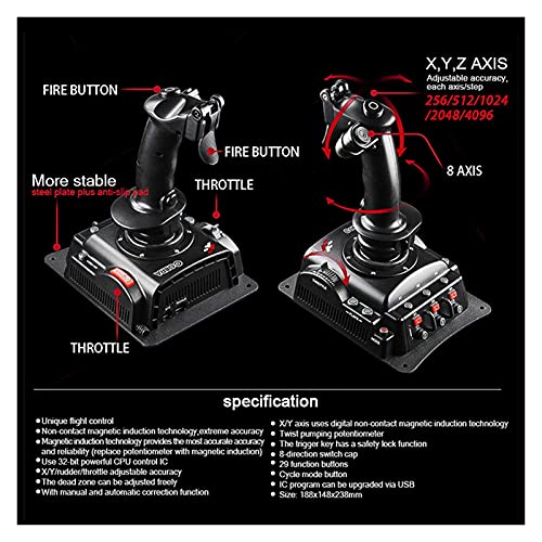 Juego Arcade Ajuste para el Vuelo de Vuelo Gamepad Controlador de vibración USB Wired Gaming Joystick Joypad Fit para PC/Desktop Game Accessories Joystick (Color : 1 Picec)