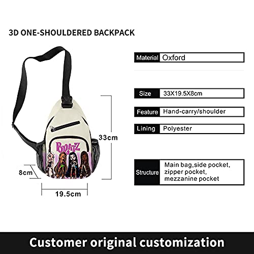 Juego Bratz Rock Angelz Mochila Oxford Escuela Bolsa Adolescente Bolsa Viaje Mochila Tres Piezas Set Bolsa, 1.3, XL,