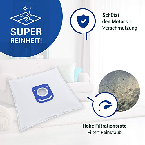 Juego de 10 bolsas de aspiradora de repuesto para ZR200520 ZR200720 Swirl R 39 bolsas para aspiradora Rowenta Compact Power, X-Trem Power, Silence Force 4A, Hygiene Plus