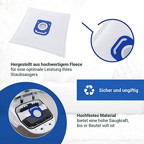 Juego de 10 bolsas de aspiradora de repuesto para ZR200520 ZR200720 Swirl R 39 bolsas para aspiradora Rowenta Compact Power, X-Trem Power, Silence Force 4A, Hygiene Plus