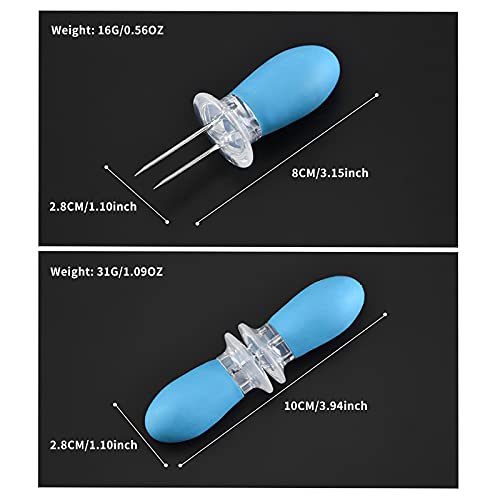 Juego de 4 pares de 8 soportes para ma¨ªz, pr¨¢ctica bandeja de ma¨ªz, estante para barbacoa, utensilios, tenedor de ma¨ªz, juego de cubiertos para el hogar, cocina,