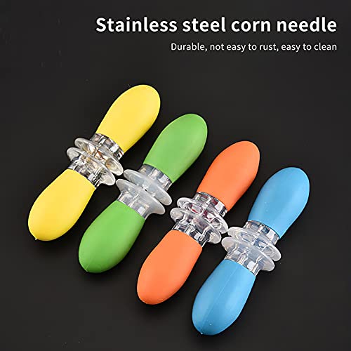 Juego de 4 pares de 8 soportes para ma¨ªz, pr¨¢ctica bandeja de ma¨ªz, estante para barbacoa, utensilios, tenedor de ma¨ªz, juego de cubiertos para el hogar, cocina,