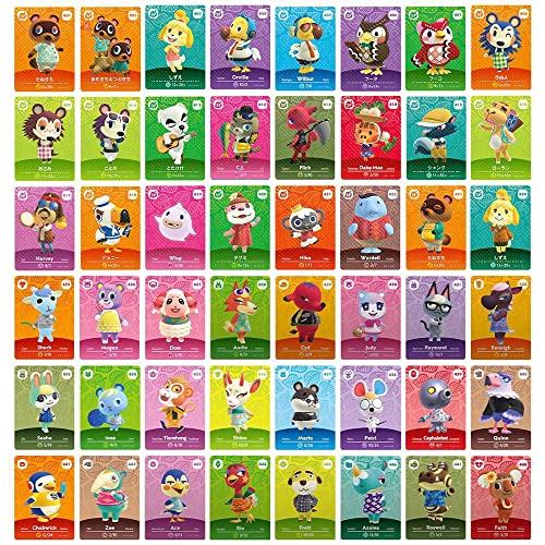 Juego de 48 tarjetas de felicitación de animales con intercambio de tarjetas ACNH New Horizons Amiibo Serie 5 para conmutador/Switch Lite/Wii U