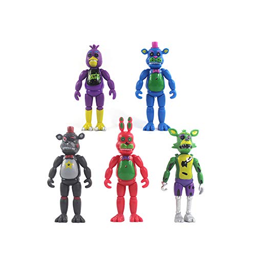 Juego de 5 piezas de cinco noches Fnaf Figuras divertidas coleccionables Foxy Sister Location Muñeco de terror