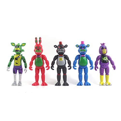 Juego de 5 piezas de cinco noches Fnaf Figuras divertidas coleccionables Foxy Sister Location Muñeco de terror