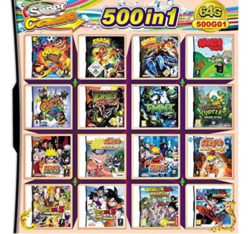 Juego de 500 juegos en 1 DS Game Super Combo Cartuccia DS Games for DS NDS NDSL NDSi 3DS XL