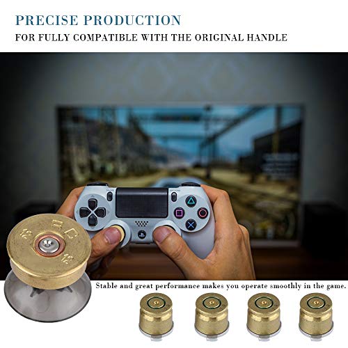 Juego de 6 uds, Botón de Bala de Repuesto, Botones de Bala de Metal Dorado y Kit de modificación de Joystick para Controlador PS4