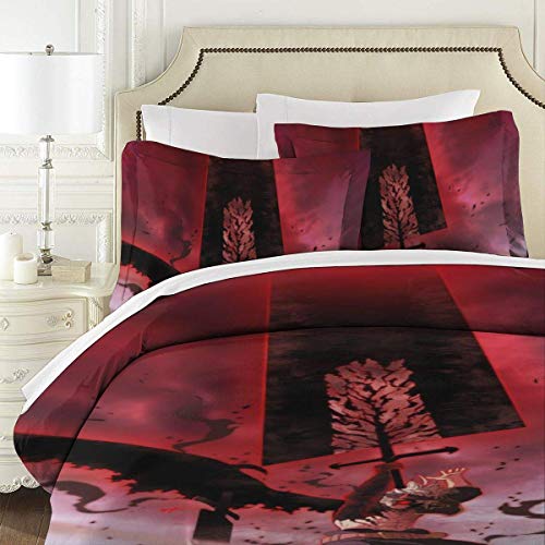 Juego de Cama de 3 Piezas Black Clover Juego de Funda nórdica Decorativa Black Clover (1 Funda de edredón 2 Fundas de Almohada) C1452