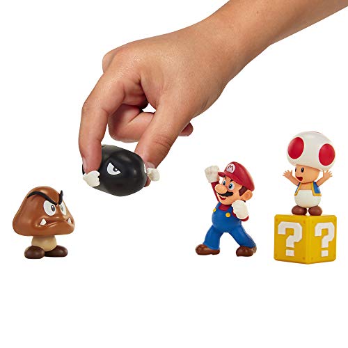 Juego de Figuras de Super Mario World of Jakks Pacific de Nintendo con 5 Piezas y 4 Figuras