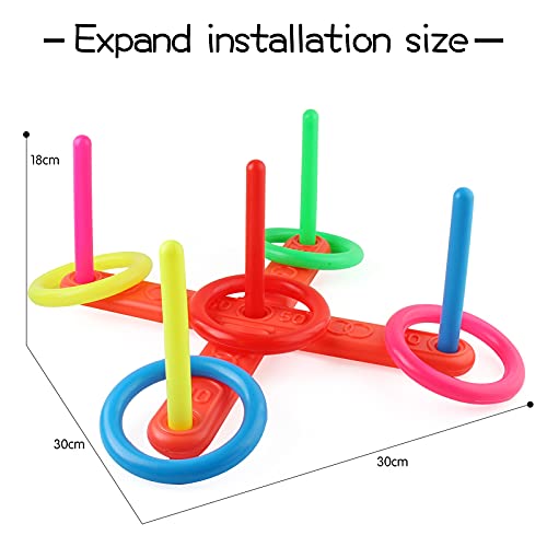 Juego De Lanzamiento De Anillo,Aros Circular De PláStico Colorido para NiñOs,Juguetes para NiñOs Deportivo Fiesta De JardíN Al Aire Libre juegos entre padres e hijos Reuniones familiares