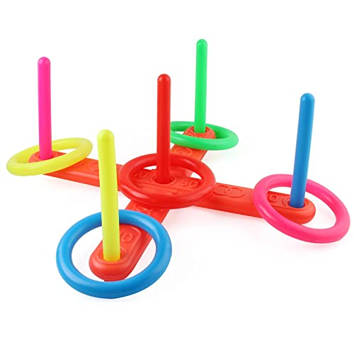 Juego De Lanzamiento De Anillo,Aros Circular De PláStico Colorido para NiñOs,Juguetes para NiñOs Deportivo Fiesta De JardíN Al Aire Libre juegos entre padres e hijos Reuniones familiares