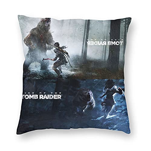 Juego de Tomb Raider Viking Thrall Funda de almohada Juego Tumba Raide Merchandise Fundas de almohada para decorar la sala de estar, sofá dormitorio o regalo