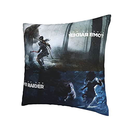 Juego de Tomb Raider Viking Thrall Funda de almohada Juego Tumba Raide Merchandise Fundas de almohada para decorar la sala de estar, sofá dormitorio o regalo