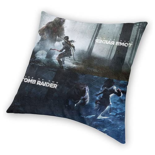 Juego de Tomb Raider Viking Thrall Funda de almohada Juego Tumba Raide Merchandise Fundas de almohada para decorar la sala de estar, sofá dormitorio o regalo