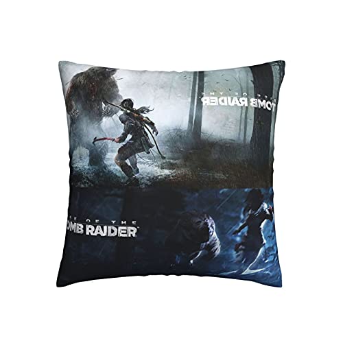 Juego de Tomb Raider Viking Thrall Funda de almohada Juego Tumba Raide Merchandise Fundas de almohada para decorar la sala de estar, sofá dormitorio o regalo