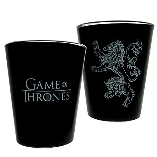 Juego de vasos de chupito de Game of Thrones (paquete de 2) en color negro. Se envía en una caja de regalo.