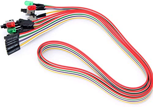 Juego para ordenador con 2 cables, 4 en 1, interruptor de reinicio del disco duro, LED, inalámbrico