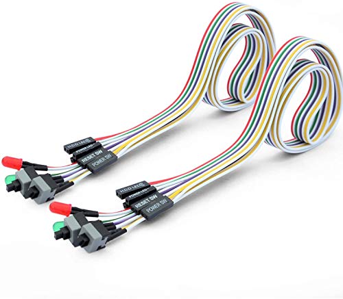 Juego para ordenador con 2 cables, 4 en 1, interruptor de reinicio del disco duro, LED, inalámbrico