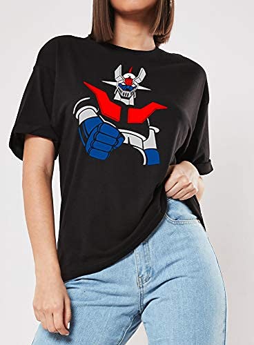 JUL Mazinger z Camiseta Negra 100% Algodon (Negro, XXL)