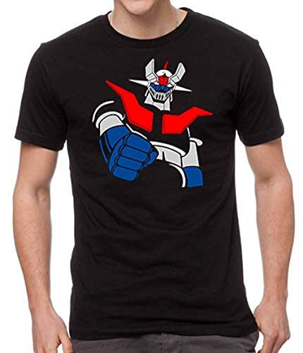 JUL Mazinger z Camiseta Negra 100% Algodon (Negro, XXL)