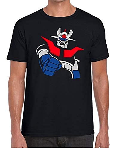 JUL Mazinger z Camiseta Negra 100% Algodon (Negro, XXL)
