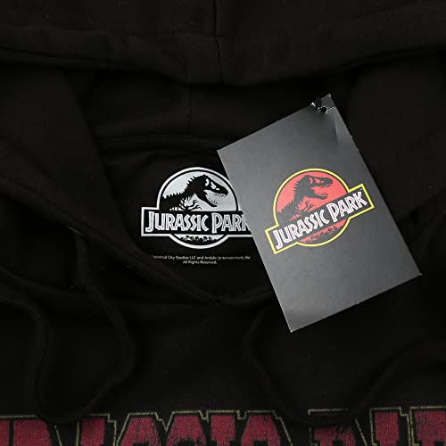 Jurassic Park Survival Training Sudadera con Capucha, Negro, M para Hombre