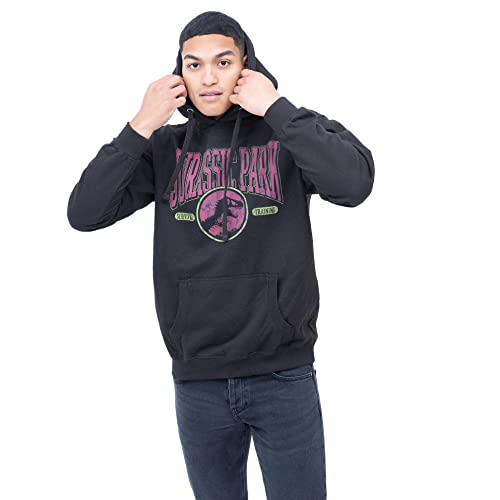 Jurassic Park Survival Training Sudadera con Capucha, Negro, M para Hombre