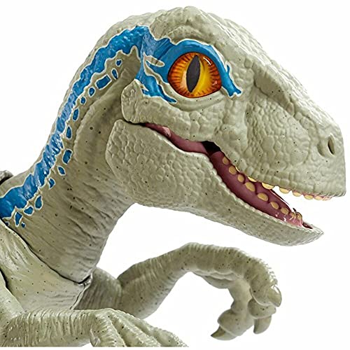 Jurassic World Baby Blue Dino Velociraptor, dinosaurio de juguete (Mattel GFD40)