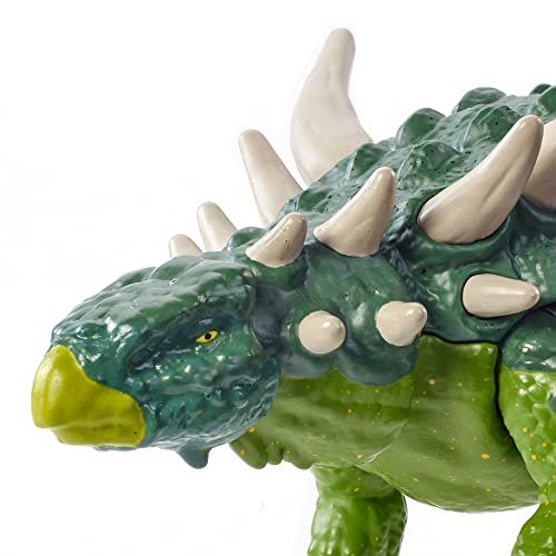 Jurassic World Fuerza Feroz Sauropelta Dinosaurio articulado, figura de juguete para niños (Mattel HBY67)