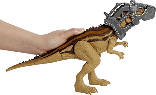 Jurassic World Mega Destructores Carcharodontosaurus Dinosaurio articulado con ataques, Figura de Juguete para niños (Mattel HBX39)