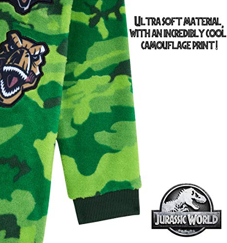 Jurassic World Pijama Niño de Una Pieza, Pijama Dinosaurio con Capucha, Pijamas Niños Enteros Forro Polar, Regalos Originales para Niños y Adolescentes (5-6 años)